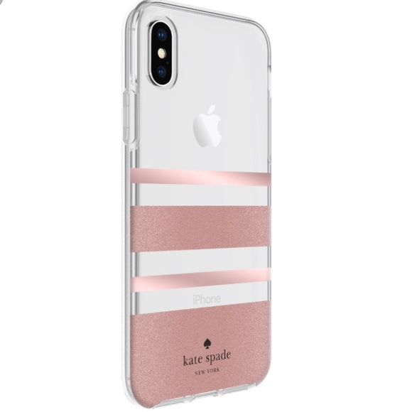 New Kate Spade Sleek Pink Glitter IPhone X Case - Picture 6 of 6